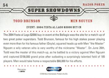 2006 Razor Poker #54 Todd Brunson / Men Nguyen Back